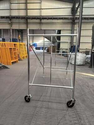 Heavy‑Duty Galvanized Steel Frame Scaffolding, Portable Mobile Scaffold Tower System With Casters For Construction Projects