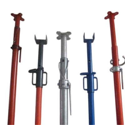 flat head steel prop Q235 hot dip galvanized 60.3mm outer diameter 3.0mm wall thickness 2.0-3.6m adjustable height for concrete slab formwork support BYTHAI