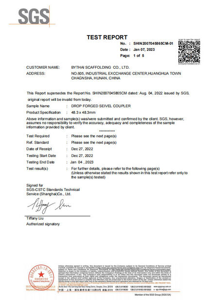 China Bythai Scaffolding Co.,Ltd zertifizierungen